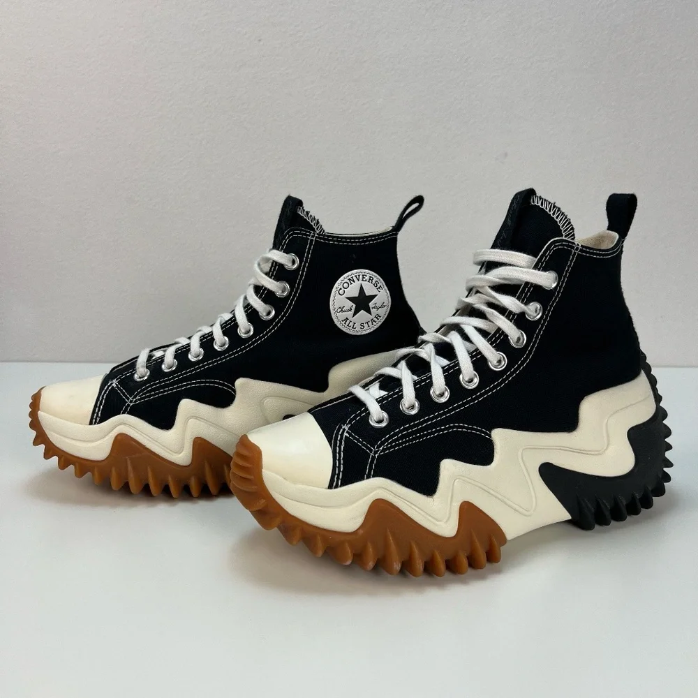 Converse Black and White Platform Sneakers - Picture 5 of 15